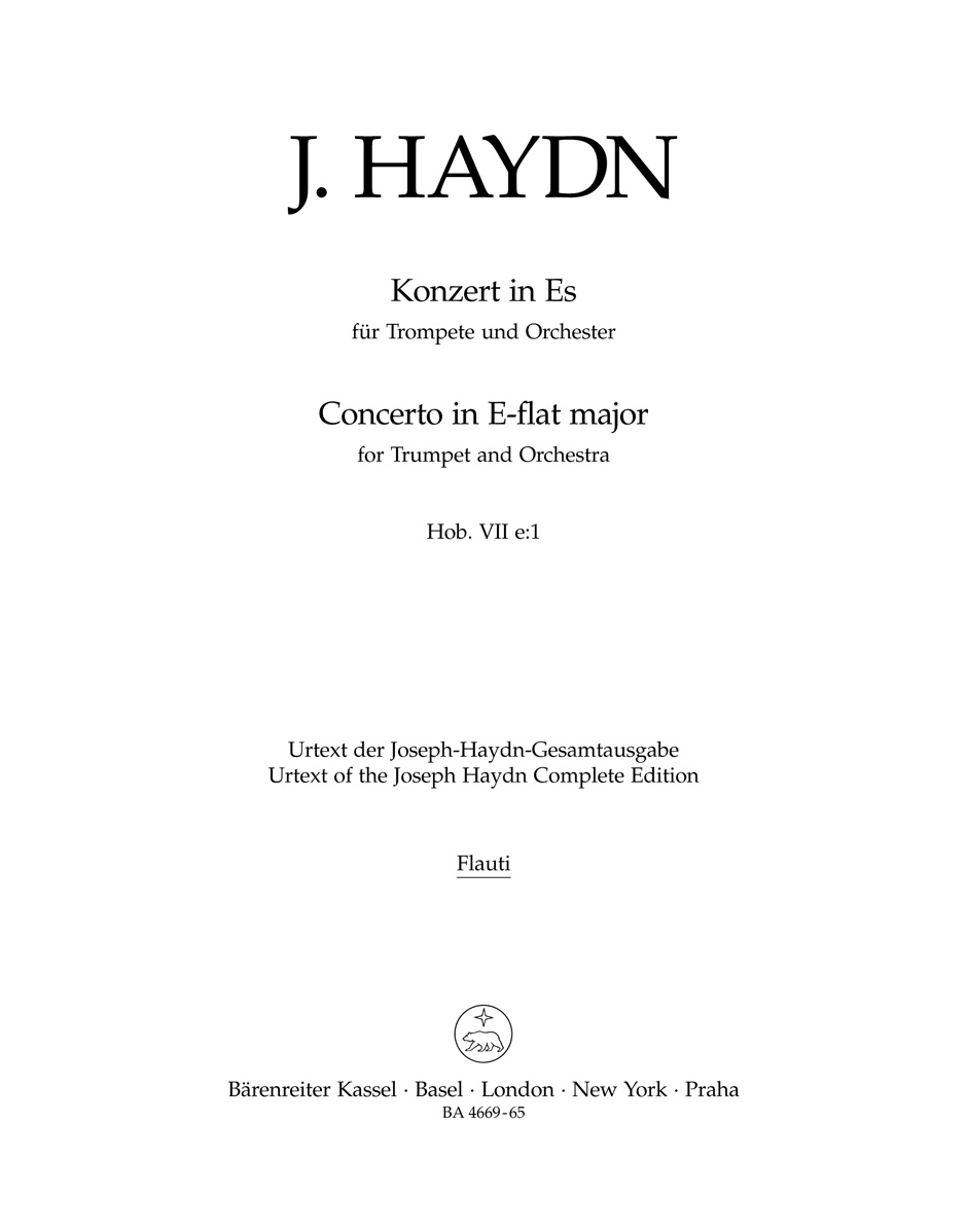 Front Cover Image Konzert für Trompete und Orchester Es-Dur Hob. VIIe:1