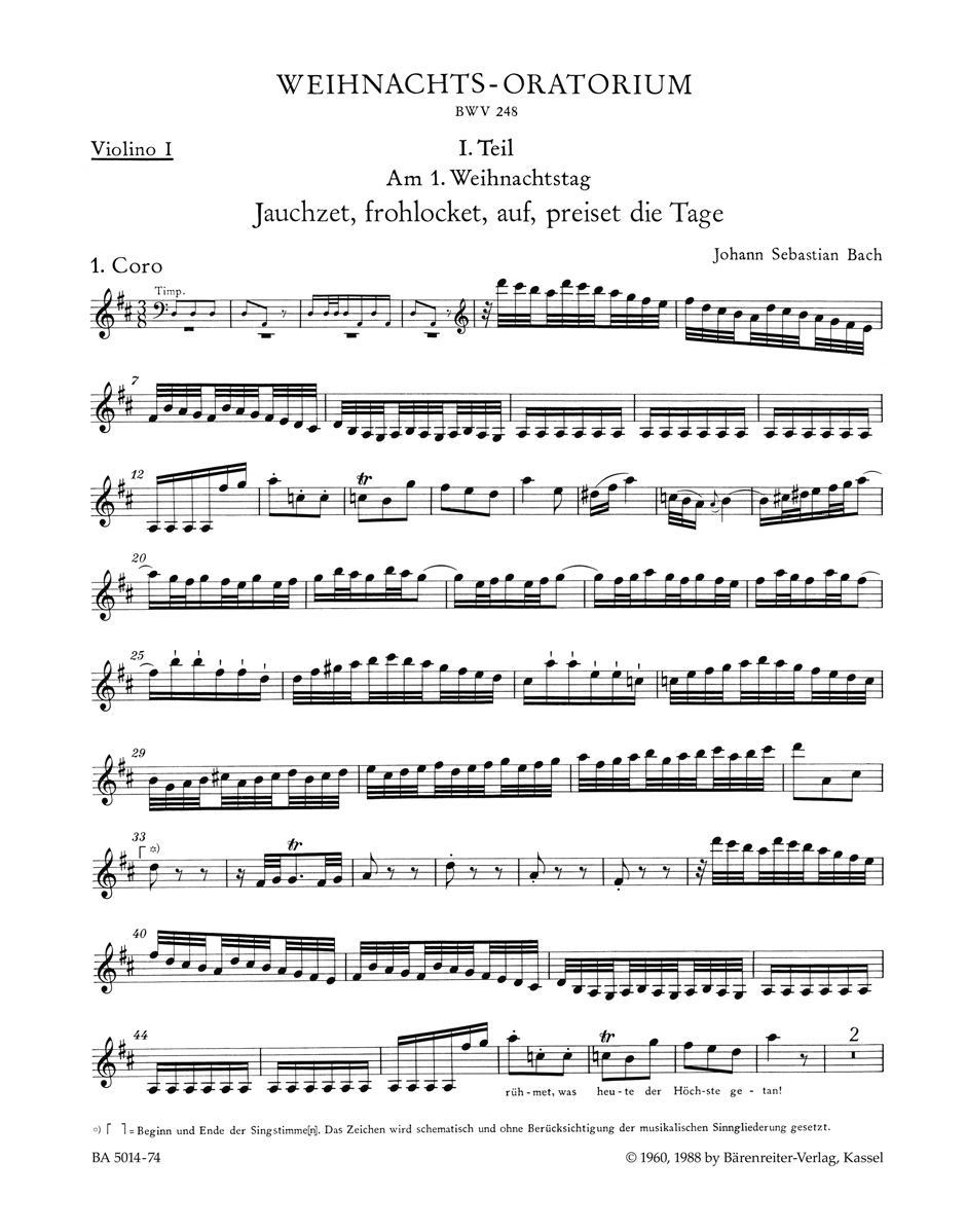 Front Cover Image Weihnachts-Oratorium BWV 248