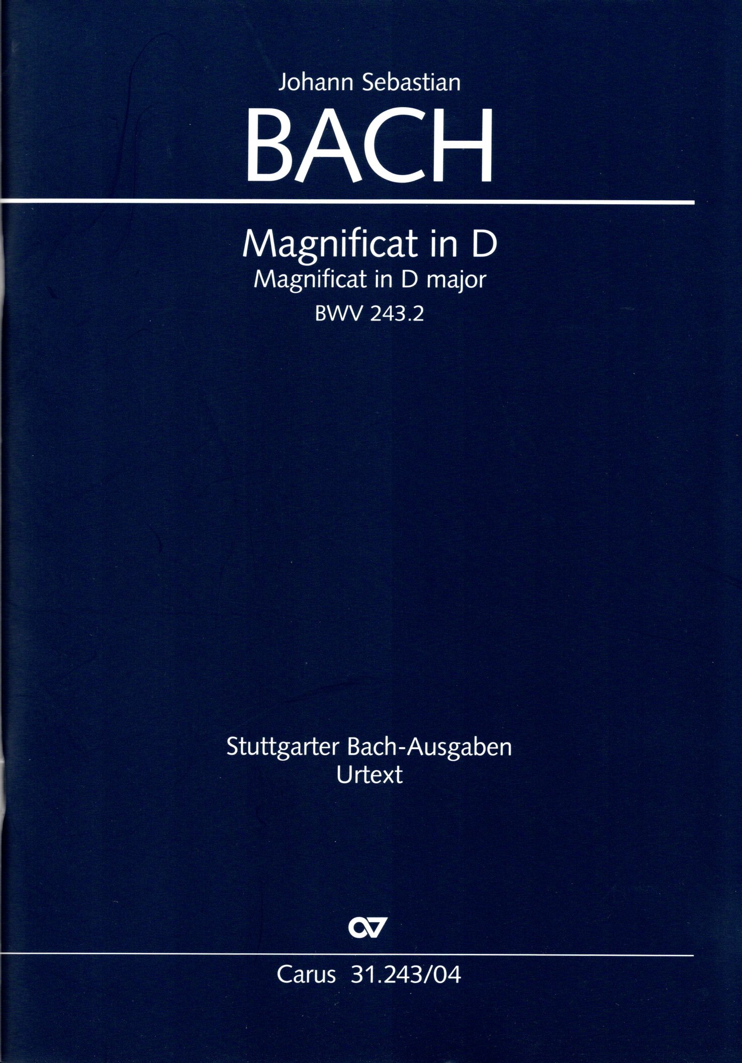Front Cover Image Magnificat in D D-Dur BWV 243, BWV3 243.2