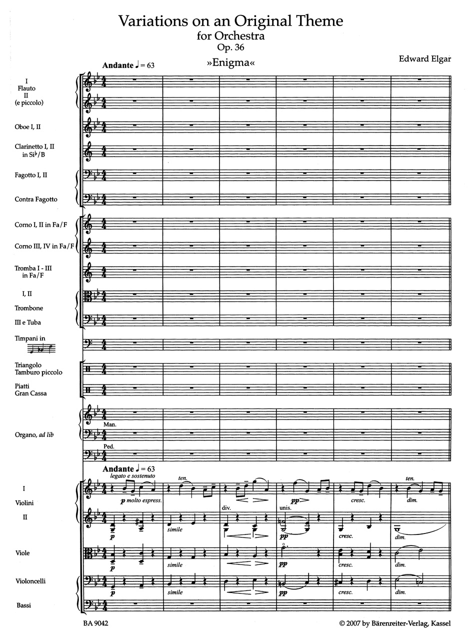 Other Cover Image Variations on an Original Theme für Orchester op. 36 "Enigma"