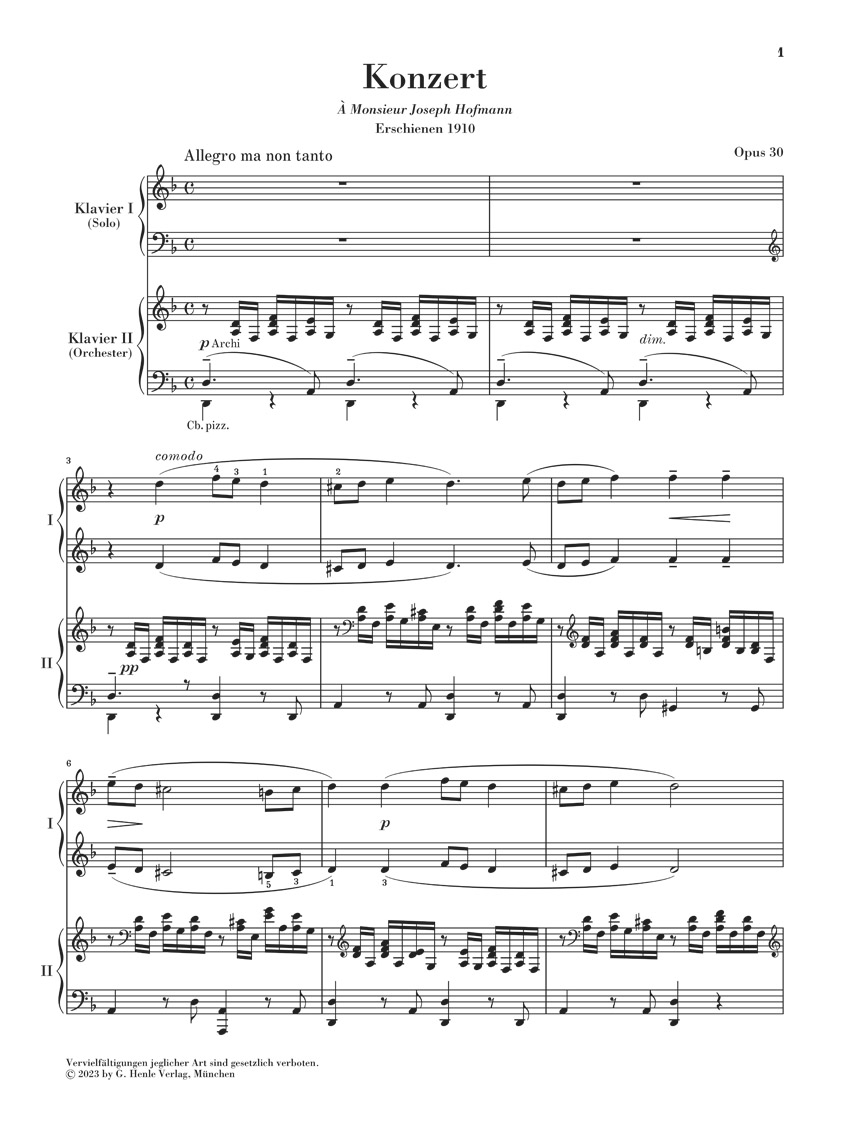 Other Cover Image Klavierkonzert Nr. 3 d-moll op. 30