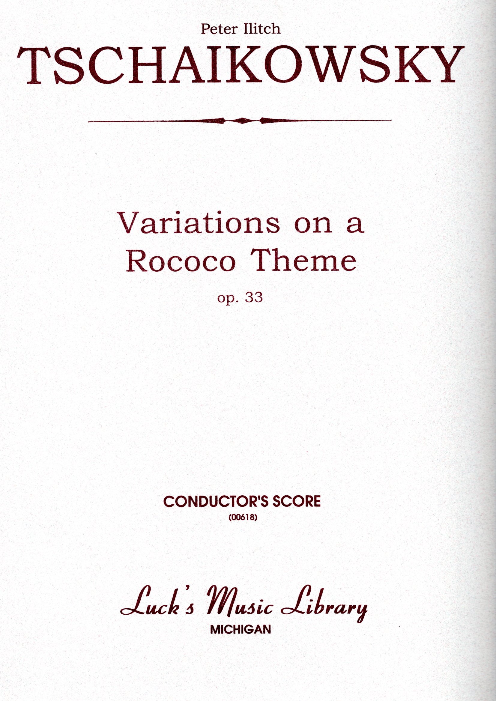 Front Cover Image Variationen über ein Rokoko-Thema op. 33