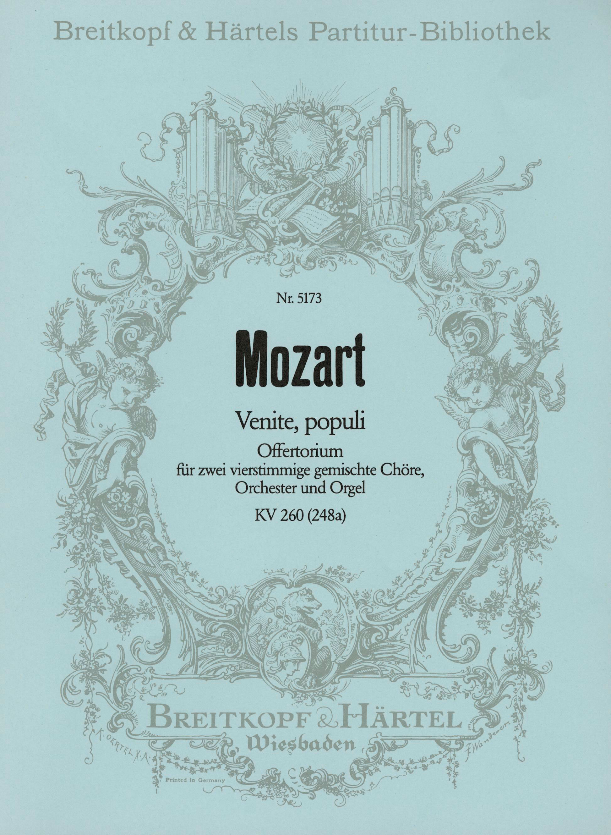 Front Cover Image Venite, populi KV 260 (248a)