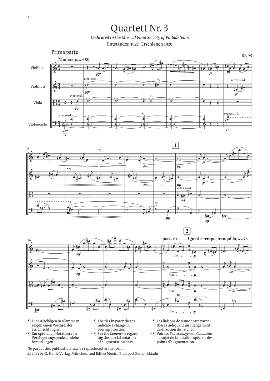 Other Cover Image Streichquartett Nr. 3 Sz 85 SE