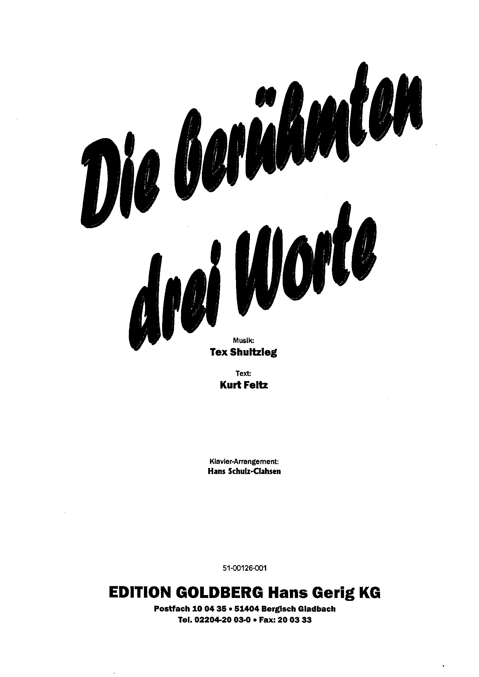 Front Cover Image Die berühmten drei Worte