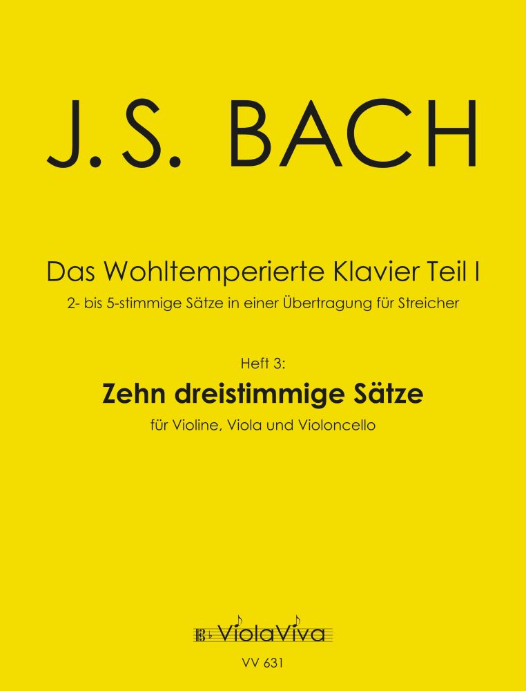 Front Cover Image Wohltemperiertes Klavier Teil 1, Heft 3: 10 dreistimmige Sätze
