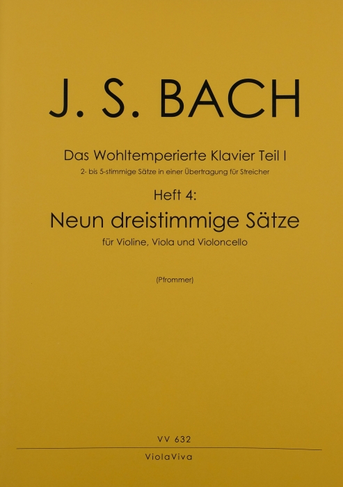 Front Cover Image Wohltemperiertes Klavier Teil 1, Heft 4: 9 dreistimmige Sätze