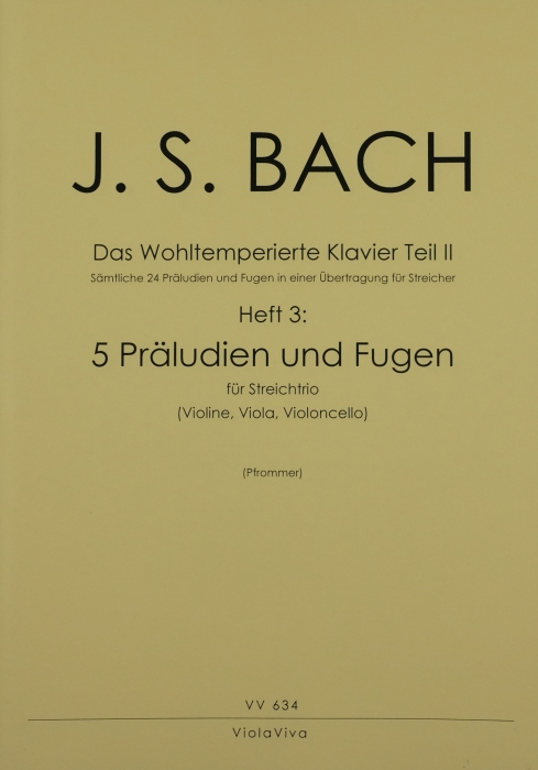 Front Cover Image Wohltemperiertes Klavier Teil 2, Heft 3: 5 dreistimmige Präludien und Fugen