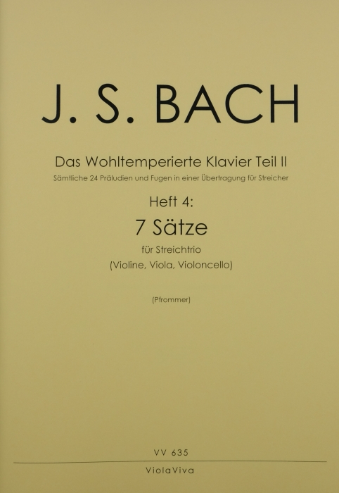 Front Cover Image Wohltemperiertes Klavier Teil 2, Heft 4: 7 dreistimmige Sätze