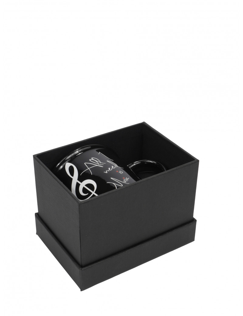 Front Cover Image Tasse ''All I need is music'' schwarz 350 ml