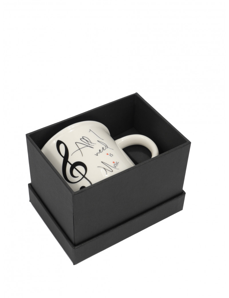 Front Cover Image Tasse ''All I need is music'' weiß 350 ml