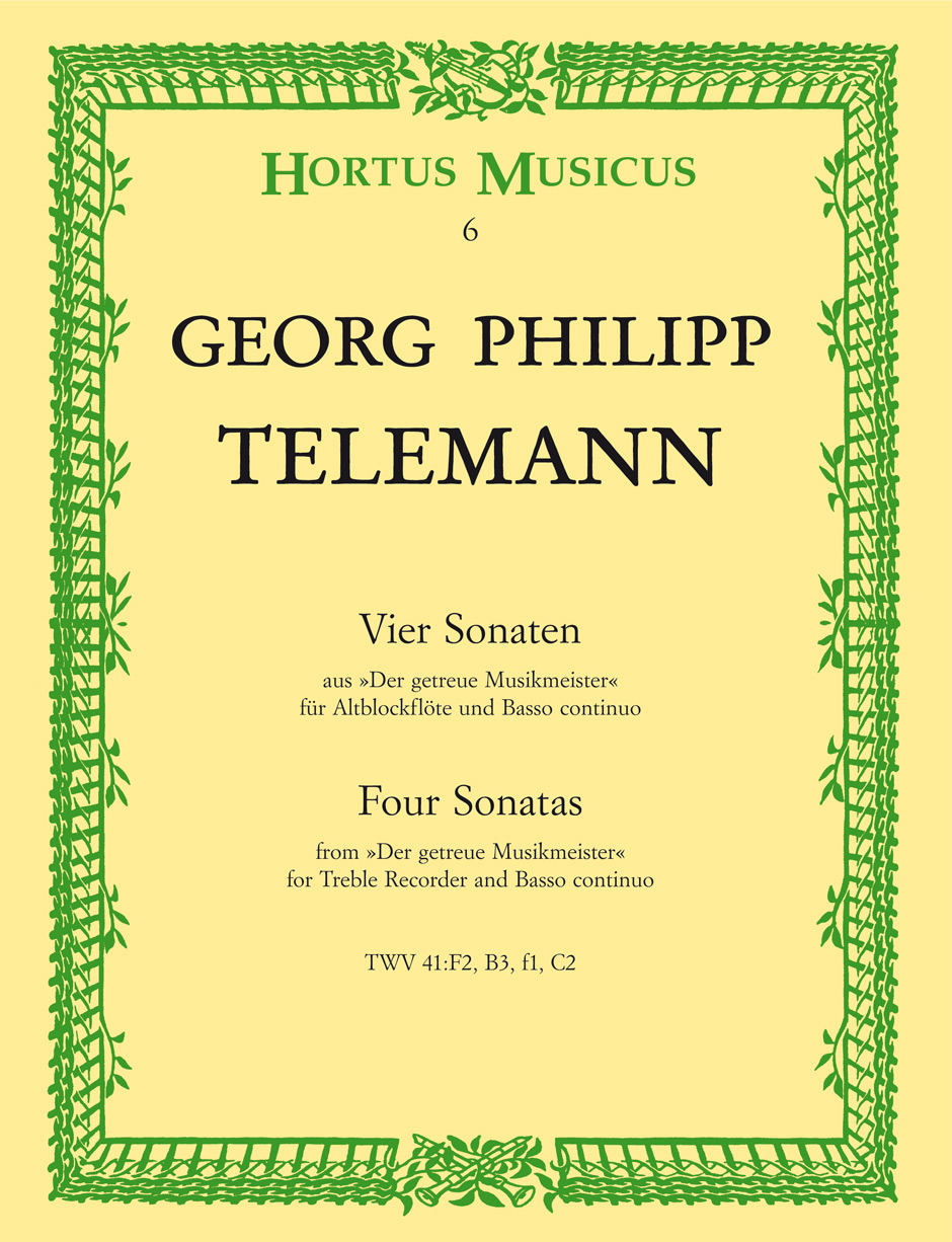 Front Cover Image Vier Sonaten für Altblockflöte und Basso continuo TWV 41:F2, B3, f1, C2