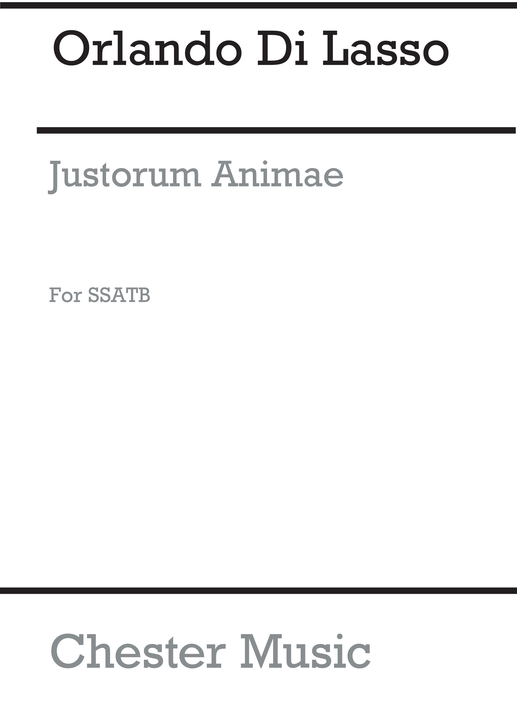 Front Cover Image Justorum Animae