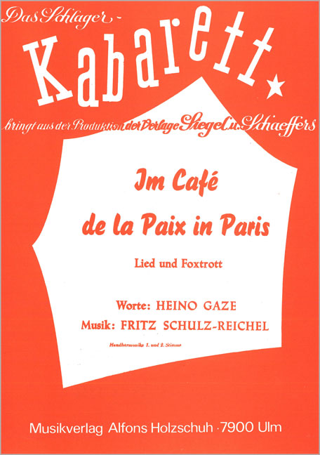 Front Cover Image Im Cafe de la Paix in Paris