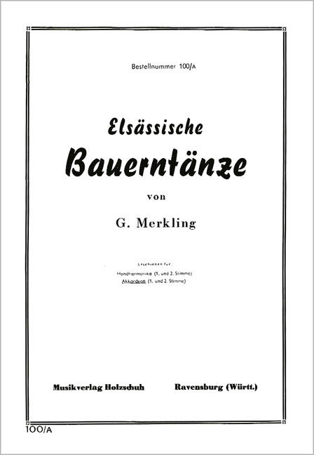 Front Cover Image Elsässische Bauerntänze