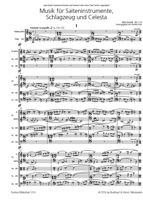 Other Cover Image Musik für Saiteninstrumente, Schlagzeug und Celesta BB 114