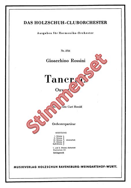 Front Cover Image Tancred Ouvertüre