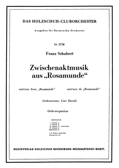 Front Cover Image Zwischenaktmusik aus Rosamunde