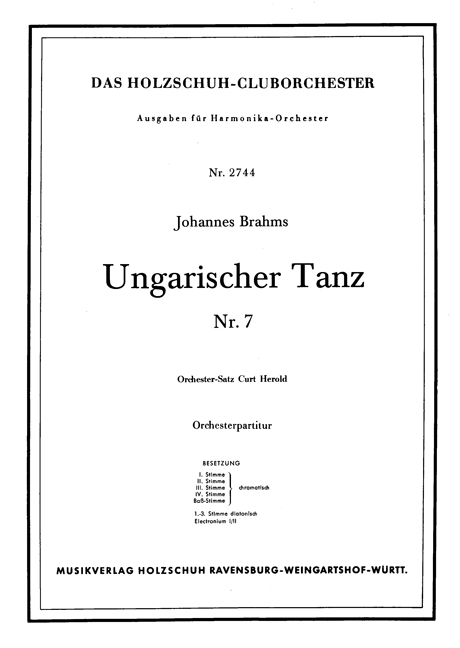 Front Cover Image Ungarischer Tanz Nr. 7