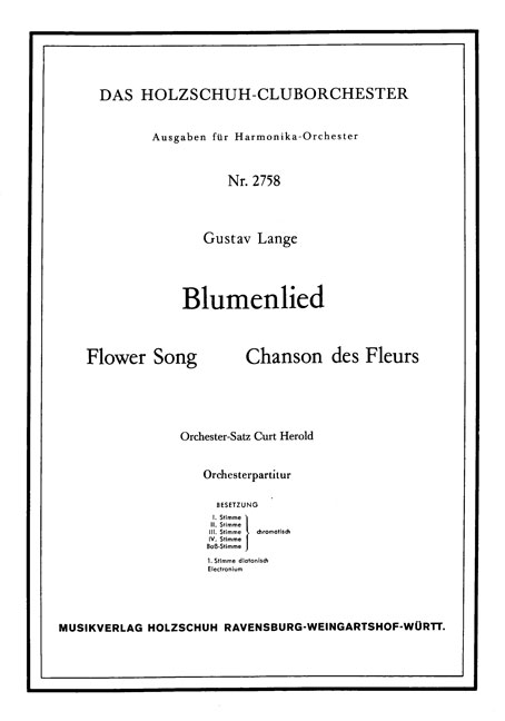 Front Cover Image Blumenlied