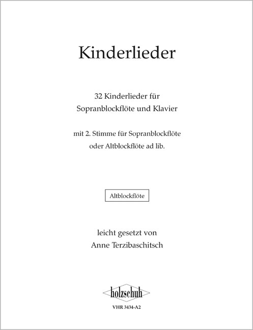 Front Cover Image Kinderlieder für Sopranblockflöte und Klavier