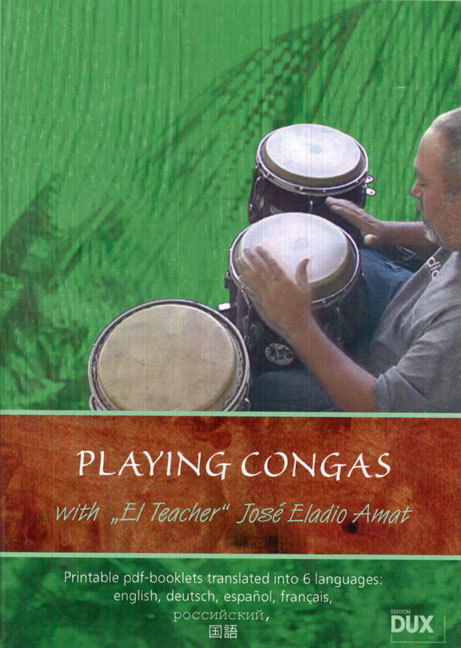 Front Cover Image Playing Congas - with El Teacher Jose Eladio Amat