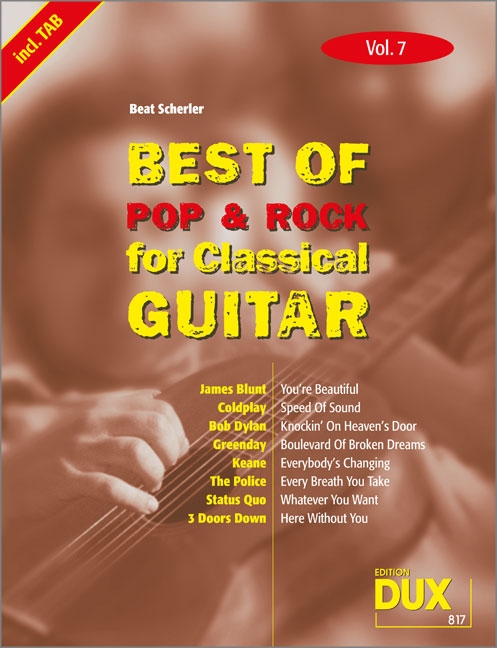 Front Cover Image Best of Pop & Rock for Classical Guitar Vol. 7