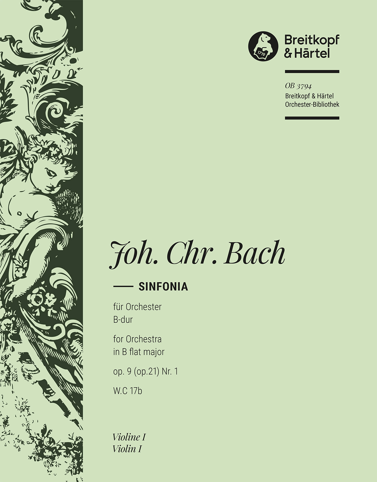 Front Cover Image Sinfonia B-dur op. 9 (op. 21) Nr. 1 W.C 17b