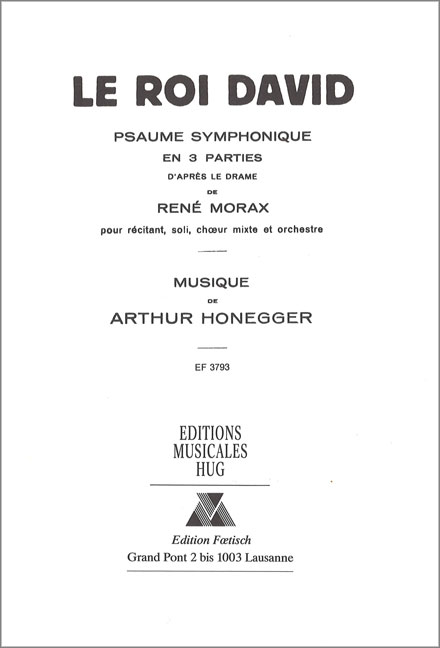 Front Cover Image Le Roi David (König David)
