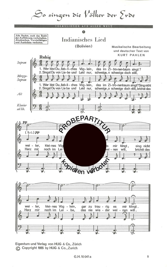Front Cover Image So singen die Völker der Erde 1