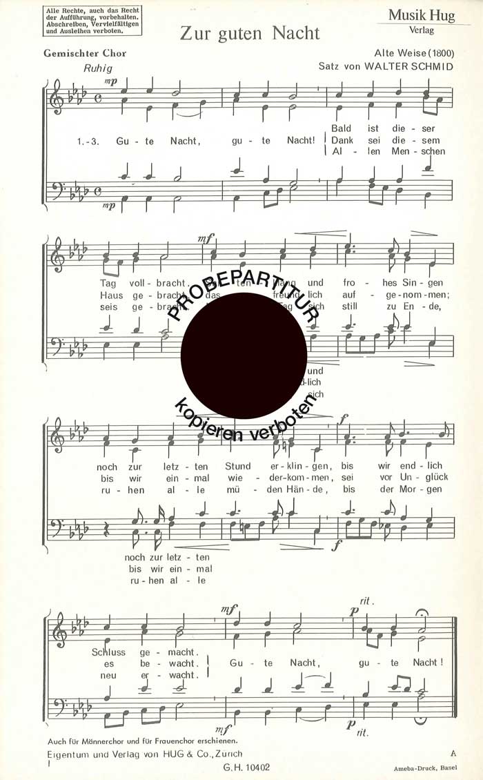 Front Cover Image Zur guten Nacht