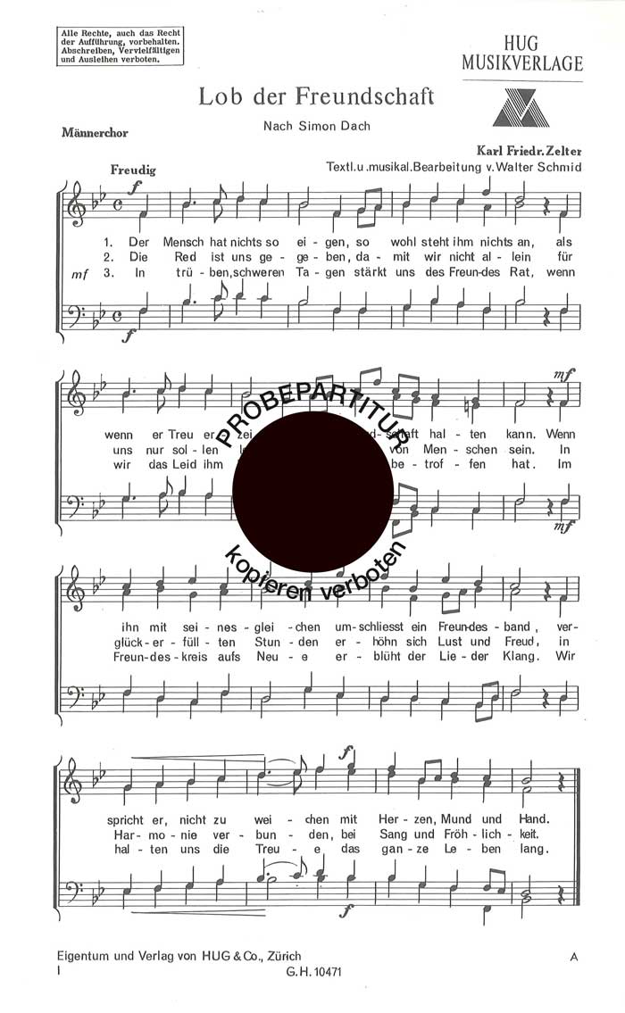 Front Cover Image Lob der Freundschaft