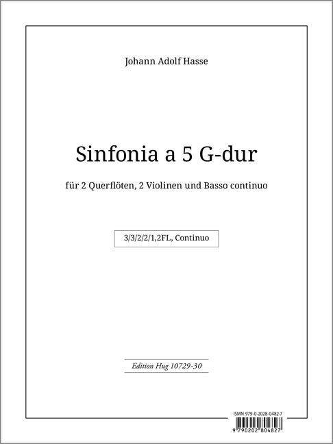 Front Cover Image Hasse Sinfonia a 5