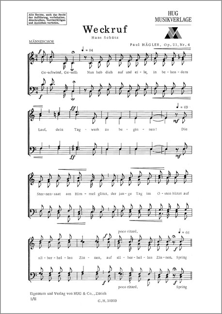 Front Cover Image Weckruf Op. 21, Nr. 4