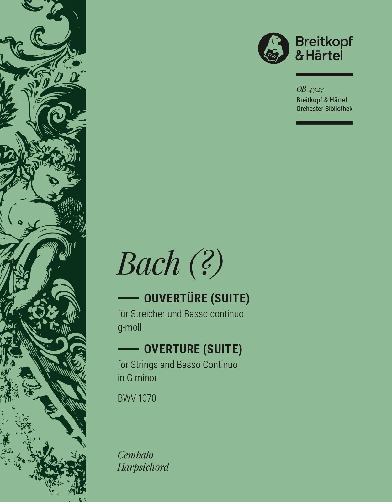 Front Cover Image Ouvertüre (Suite) g-moll BWV1070