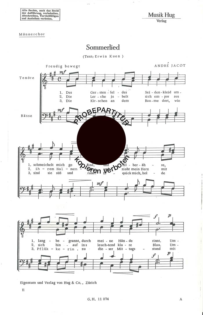 Front Cover Image Sommerlied