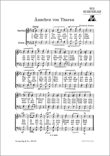 Front Cover Image Aennchen von Tharau