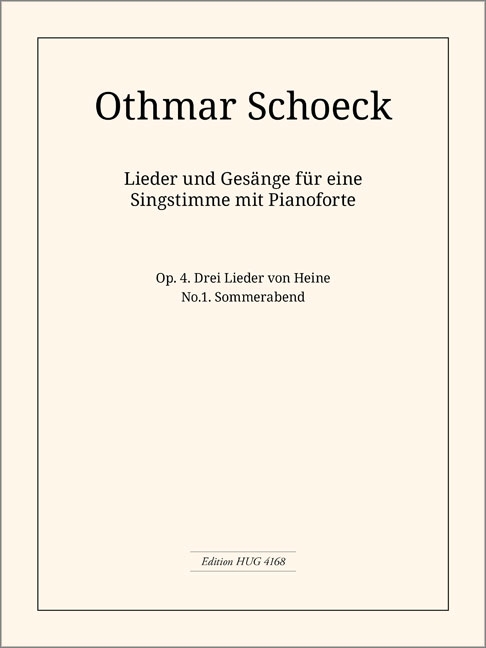 Front Cover Image Sommerabend op.4/1 (Drei Lieder von Heine)