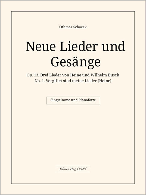 Front Cover Image Vergiftet sind meine Lieder op 13/1