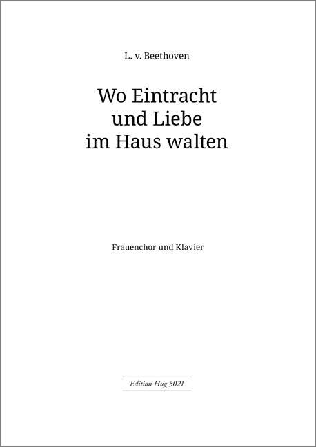 Front Cover Image Wo Eintracht und Liebe im Haus