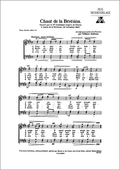 Front Cover Image Chant de la Beresina