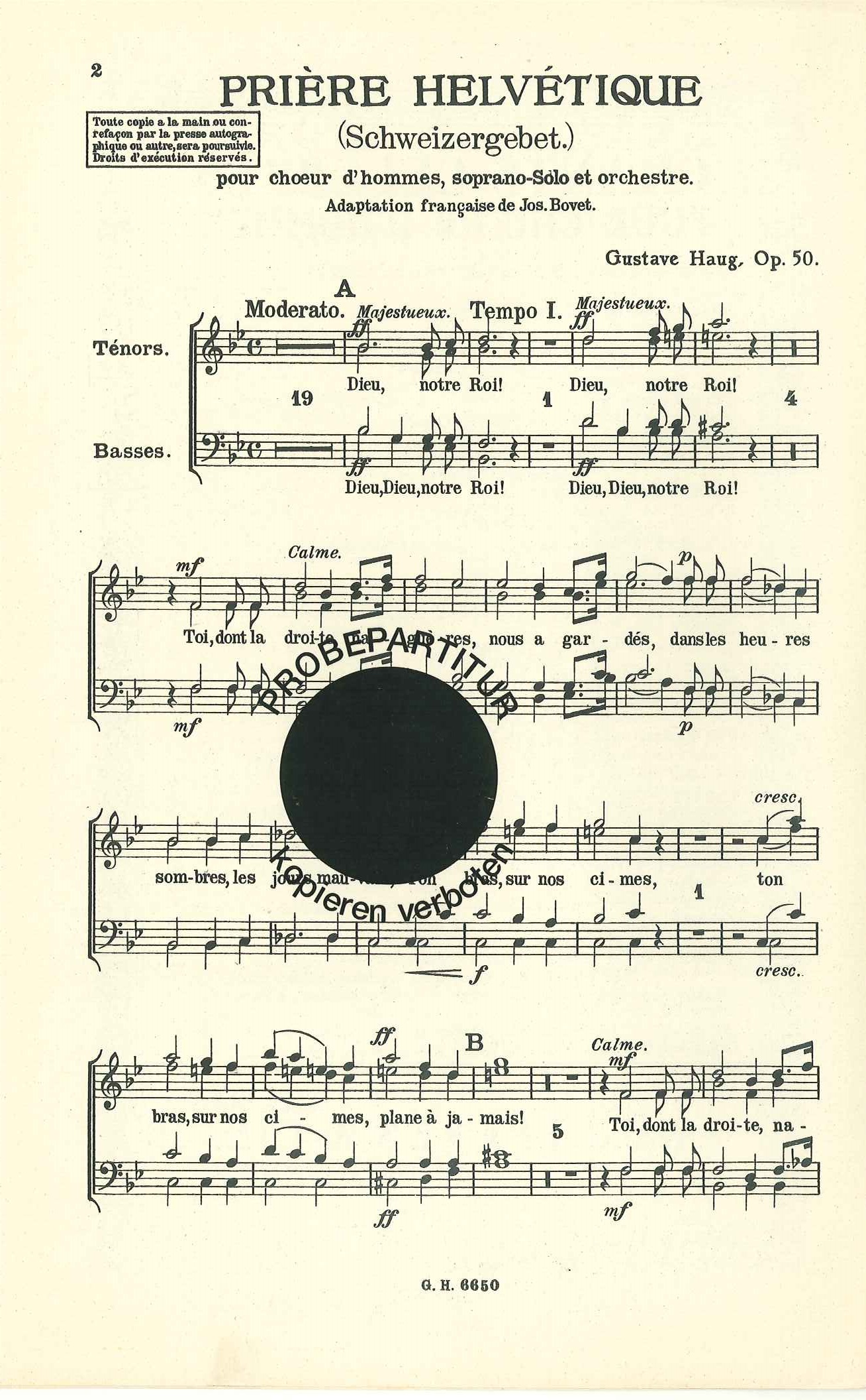 Front Cover Image Priere helvetique