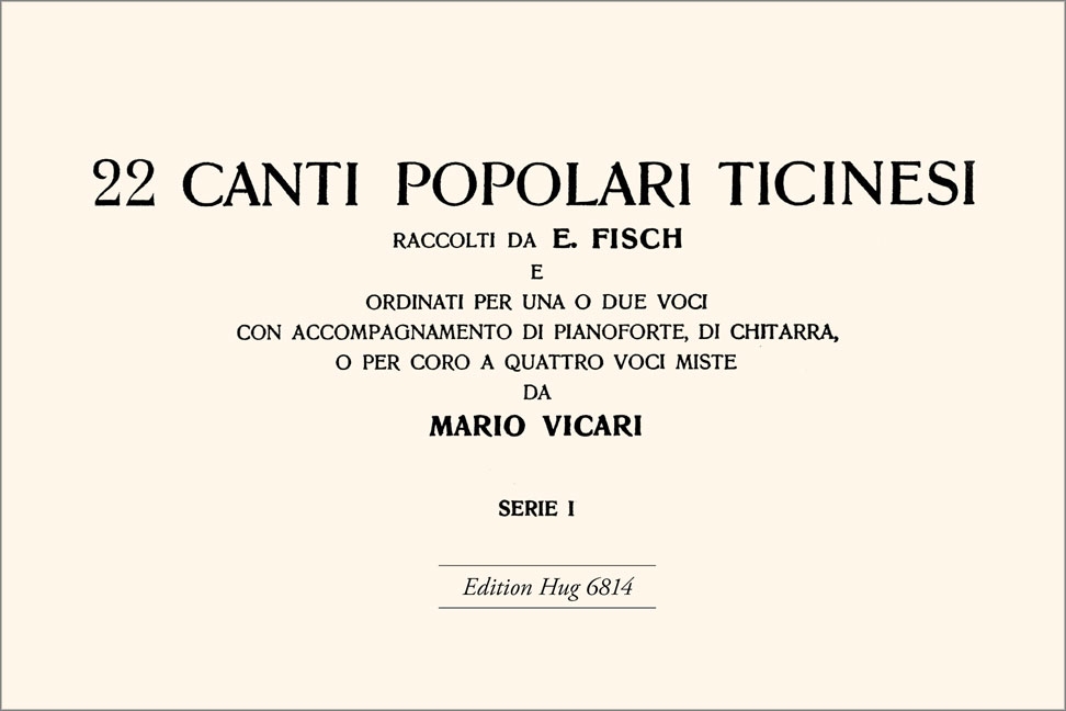 Front Cover Image Canti popolari ticinesi 1