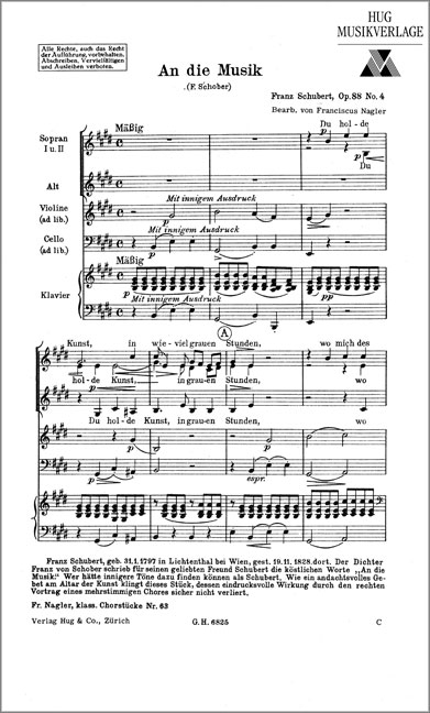 Front Cover Image An die Musik