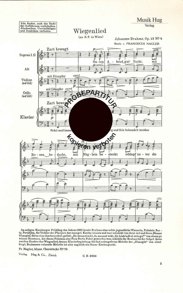 Front Cover Image Wiegenlied