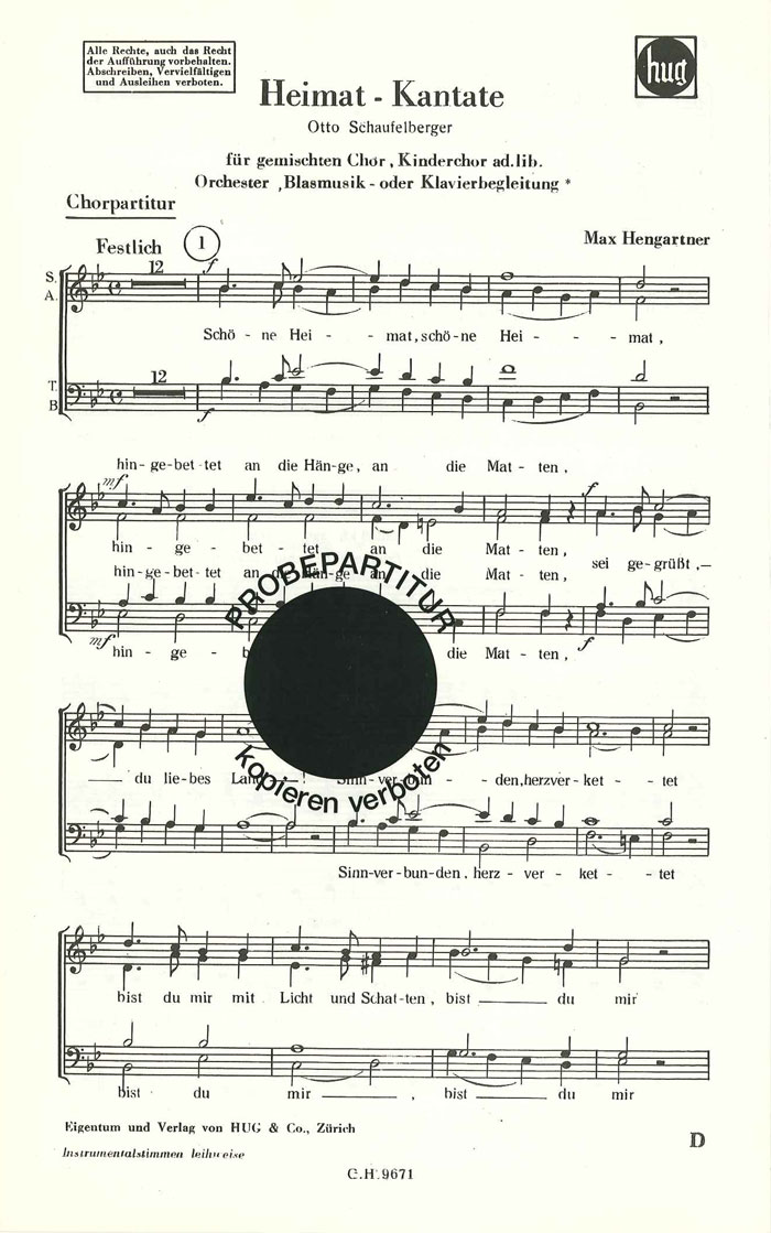 Front Cover Image Heimatkantate