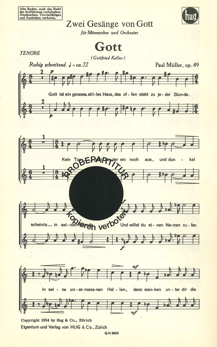 Front Cover Image Zwei Gesänge von Gott