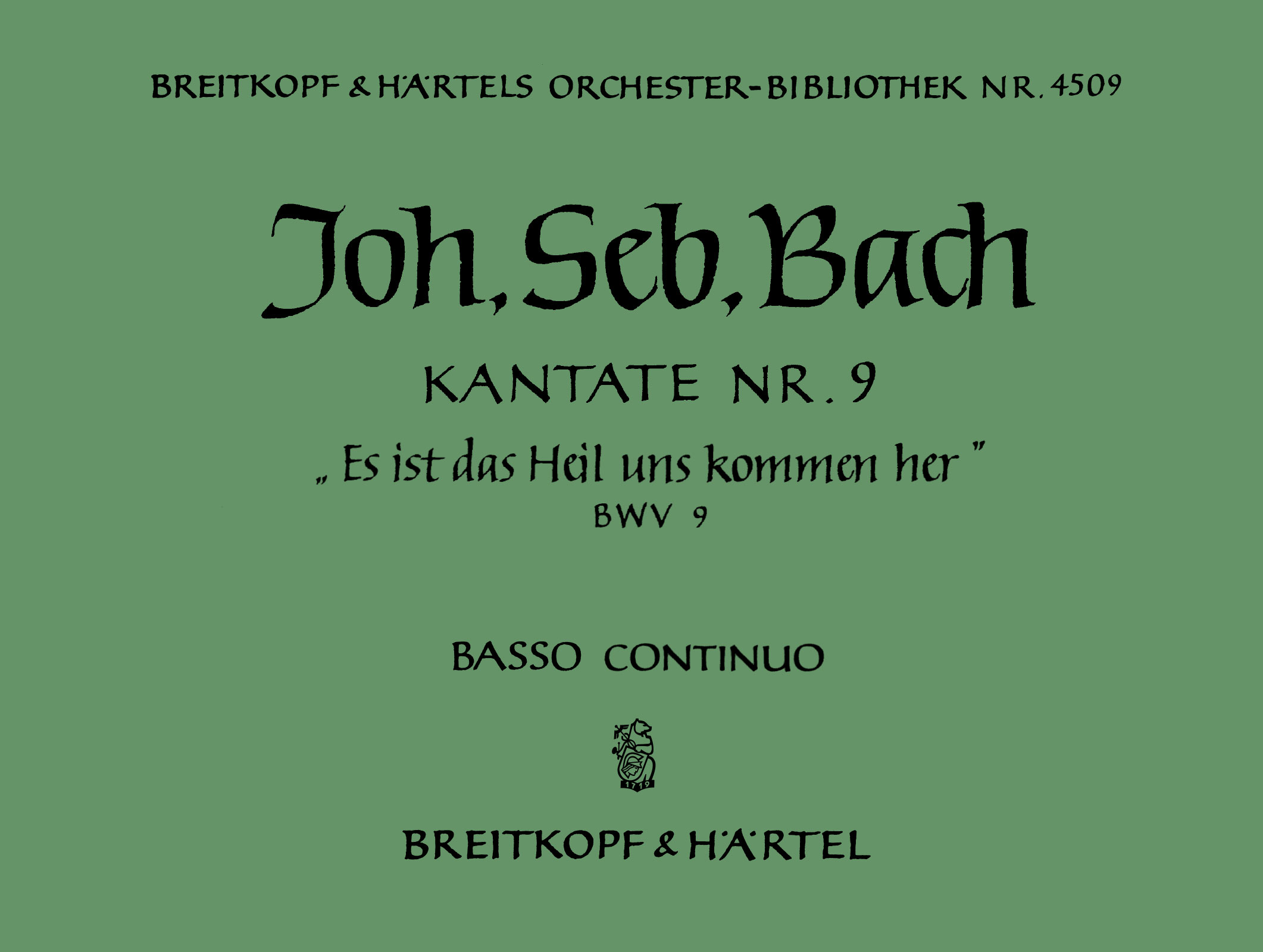 Front Cover Image Kantate BWV 9 ‘Es ist das Heil uns kommen her’