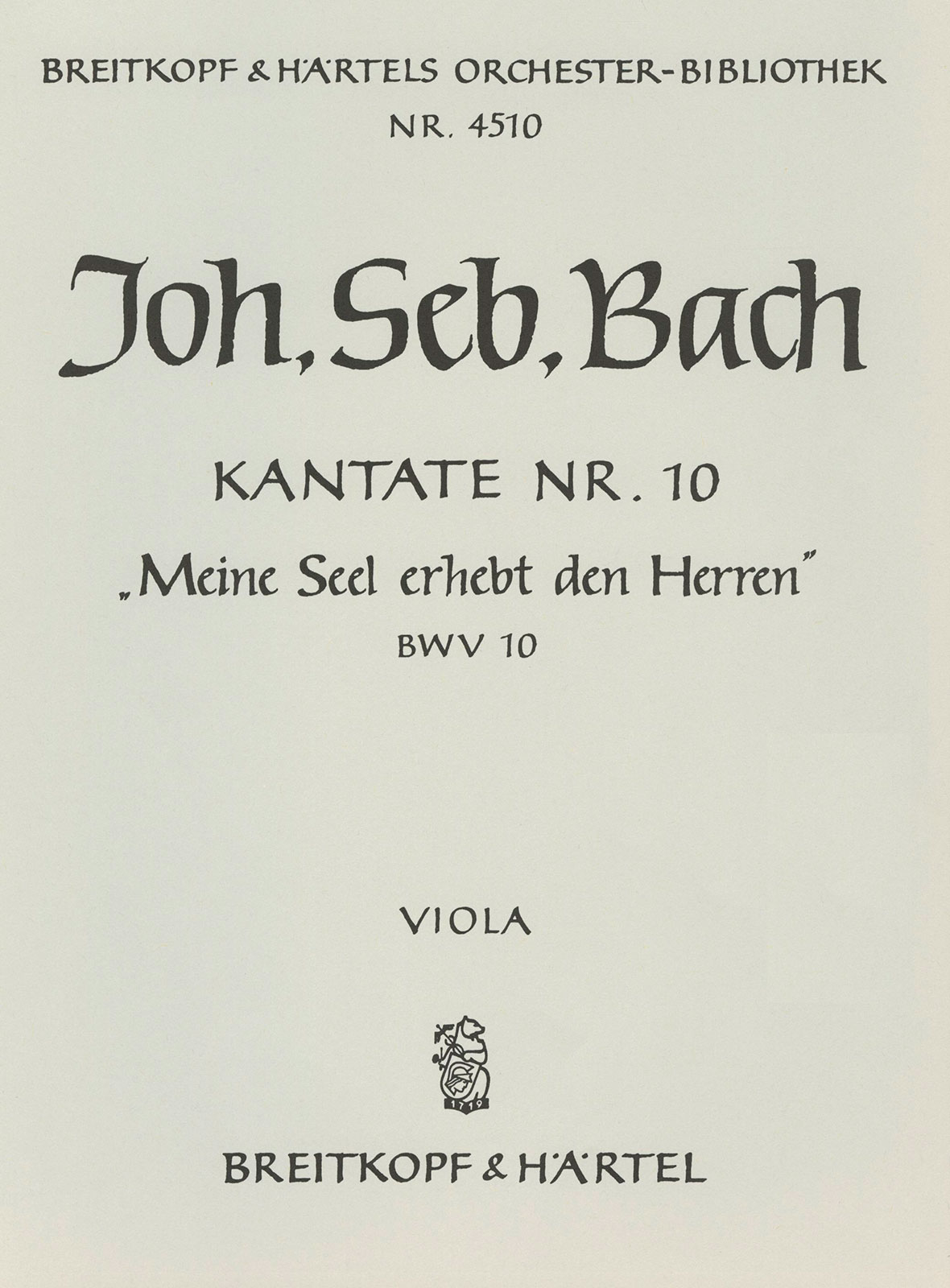 Front Cover Image Kantate BWV 10 "Meine Seel erhebt den Herren"