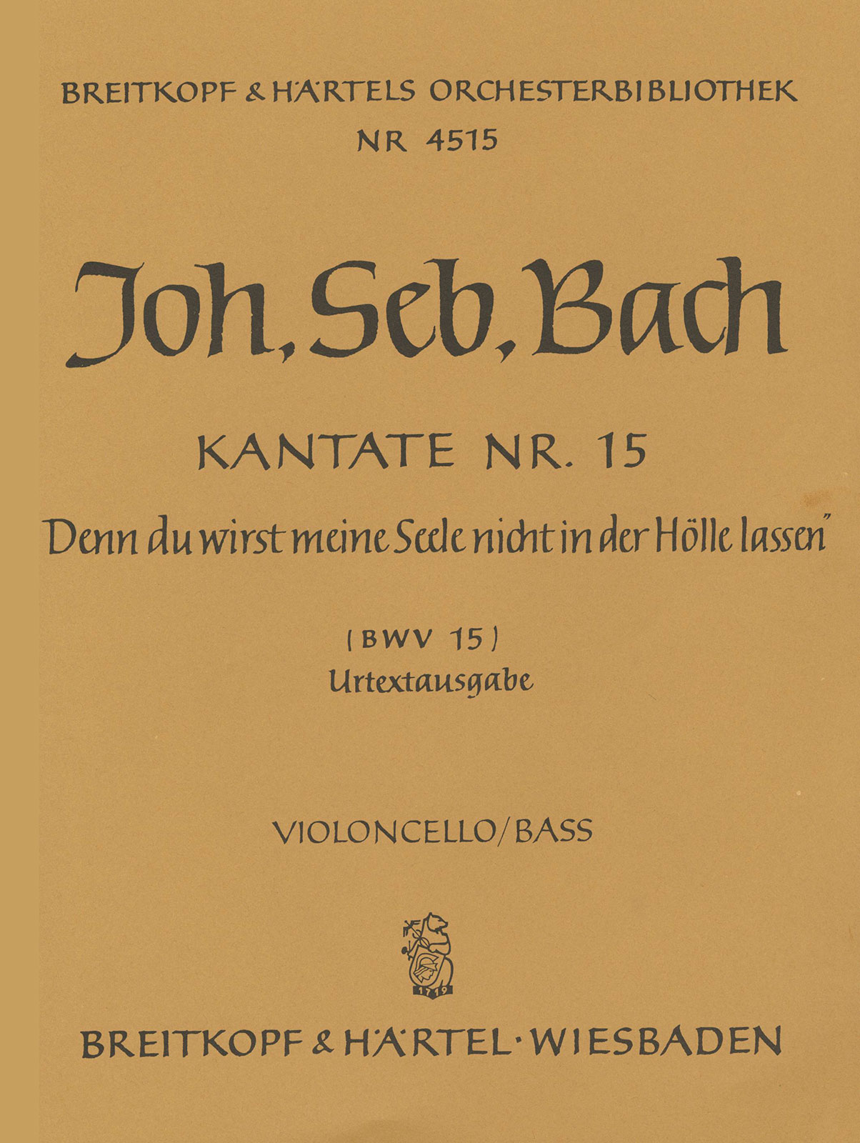 Front Cover Image Kantate BWV 15 ‘Denn du wirst meine Seele nicht in der Hölle lassen’